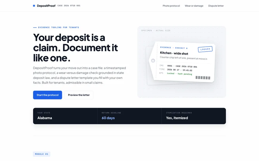 DepositProof hero reading Your deposit is a claim, document it like one