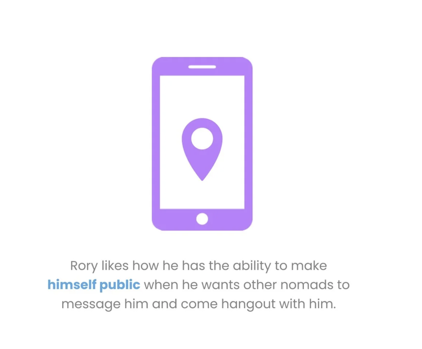 Rory likes how he has the ability to make himself public when he wants other nomads to message him and come hang out with him.