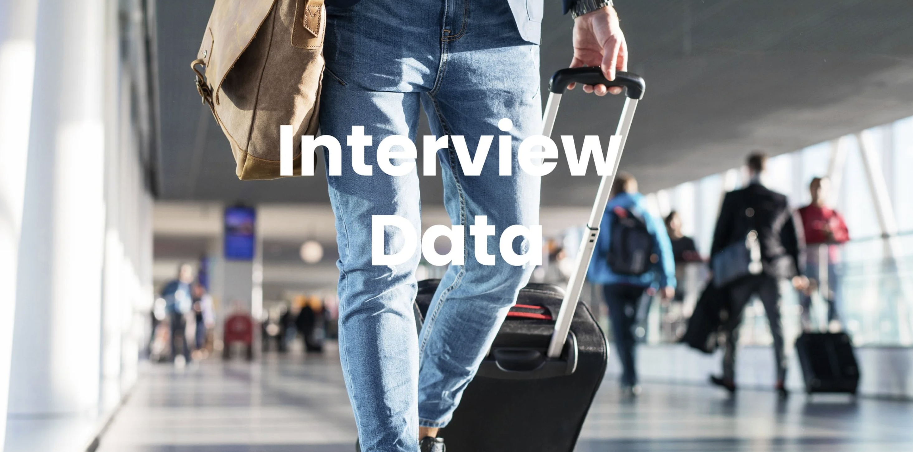 Interview Data section title over a busy airport terminal