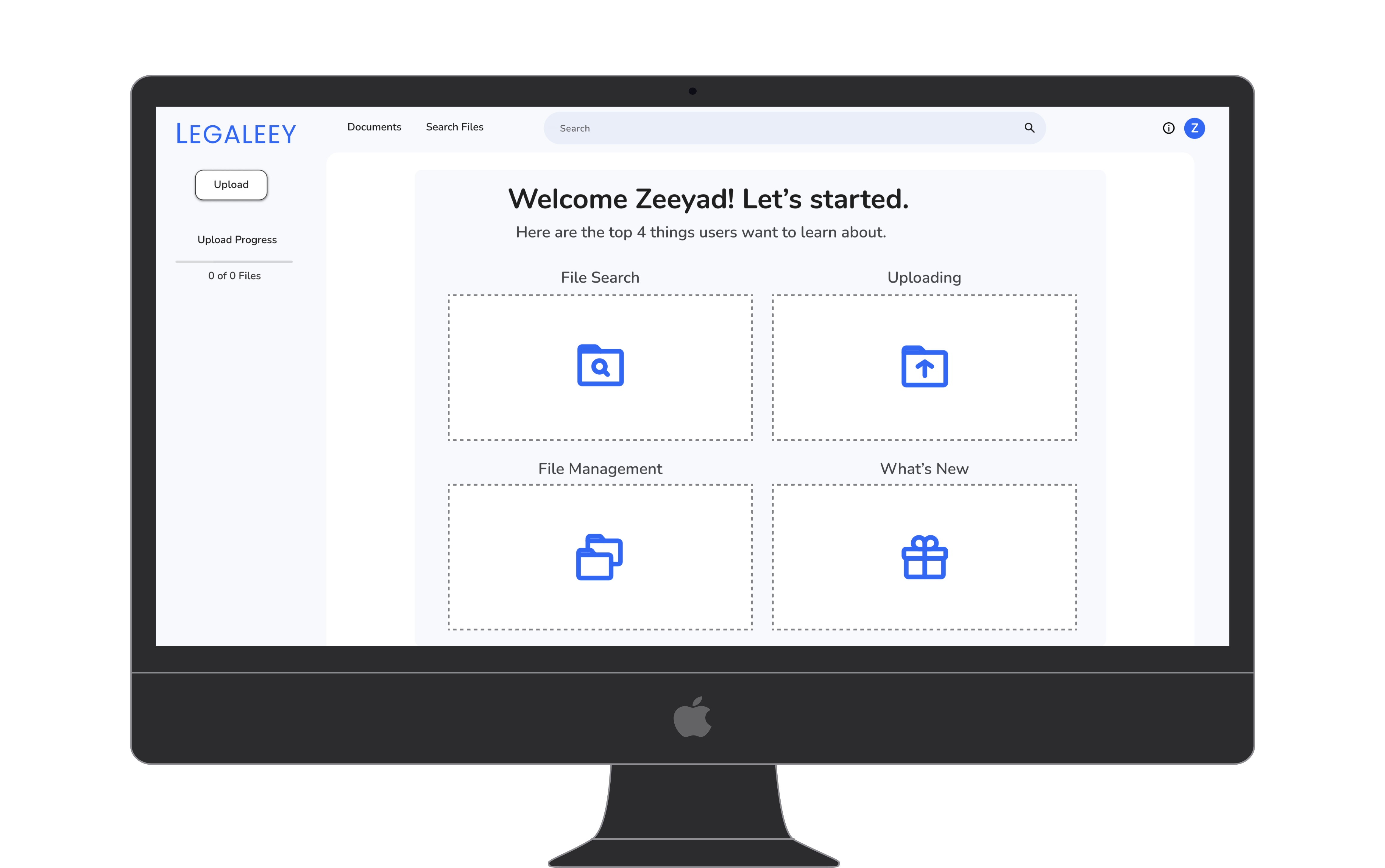 Search options modal with toggles