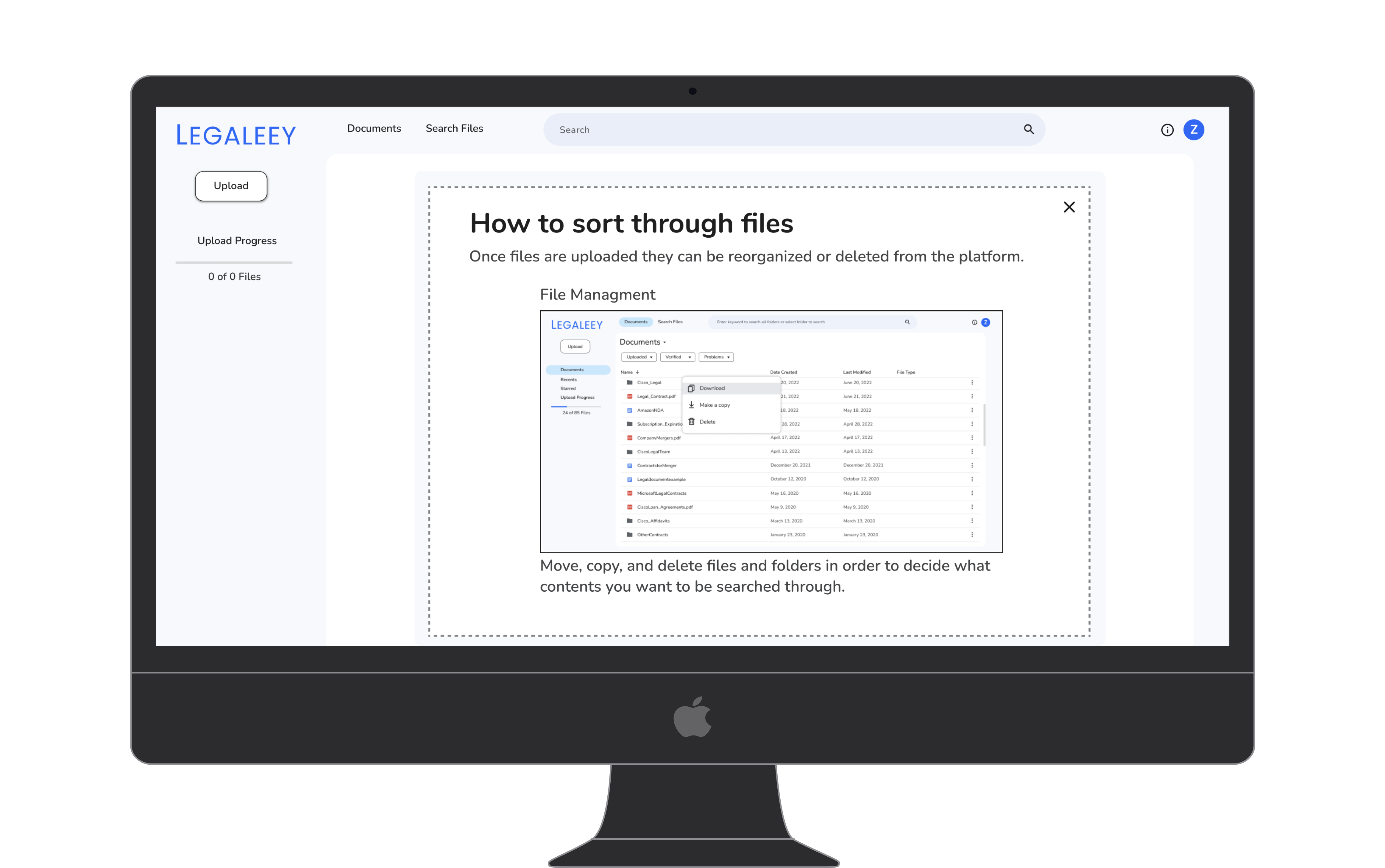 Search options modal with case sensitivity and word order toggles
