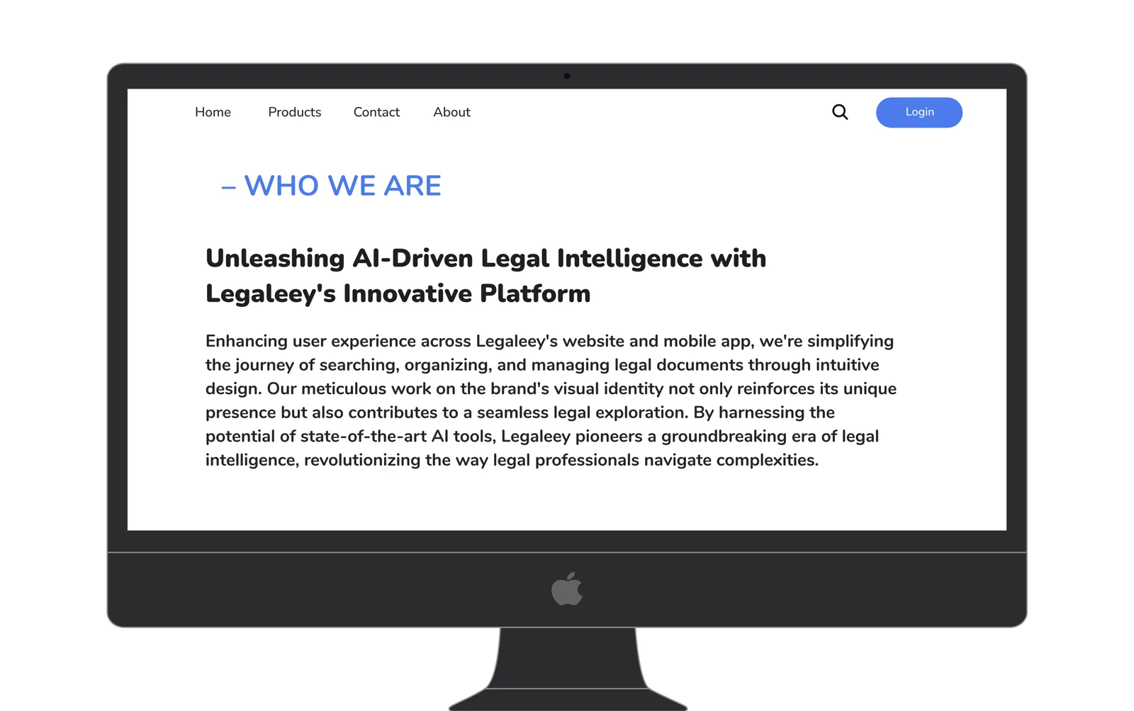 Who We Are section of the marketing site explaining the AI value proposition